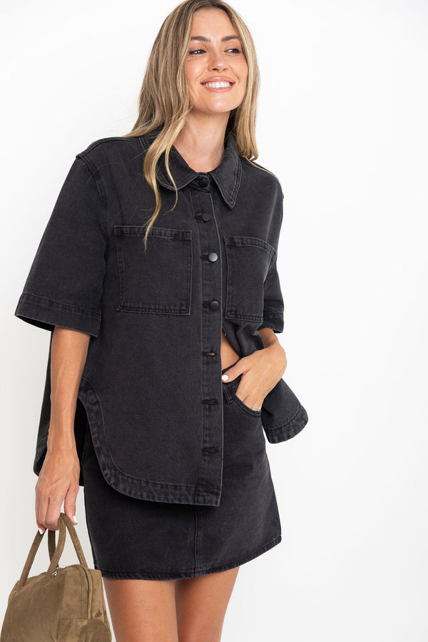 Tallon Denim Shirt - Black Wash - The Self Styler Exclusive