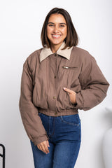 Demi Bomber Jacket - Taupe - The Self Styler