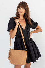 Georgia Linen Mini Dress - Black - The Self Styler