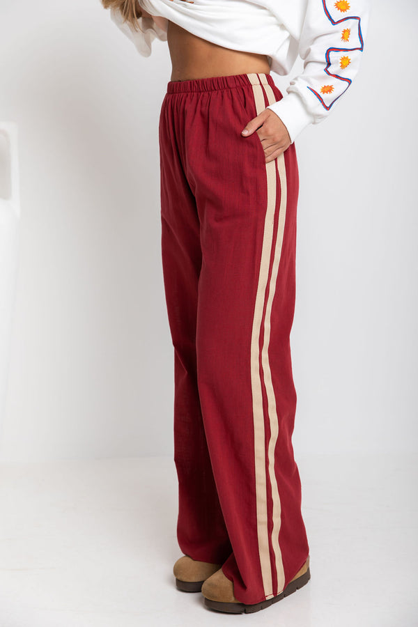 Felix Racer Pant - Burgundy - The Self Styler