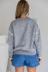 Tai Knit Contrast Jumper - Grey - The Self Styler