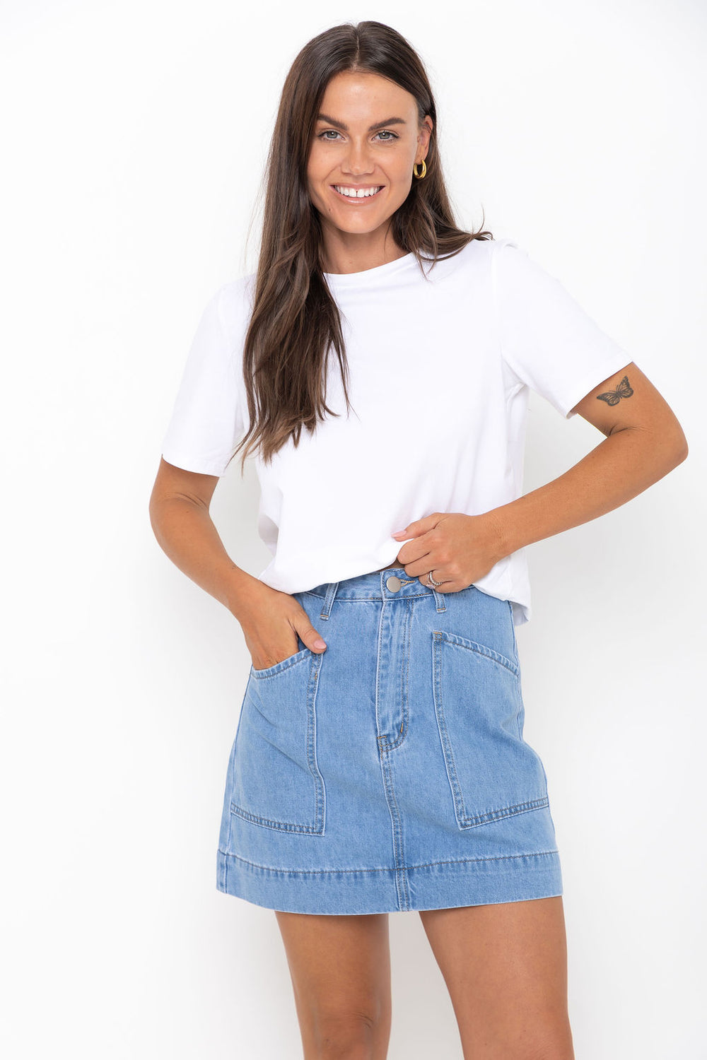 Heidi Denim Mini Skirt - Light Wash – The Self Styler
