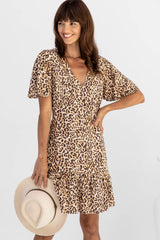 Leah Mini Dress - Leopard Print - The Self Styler
