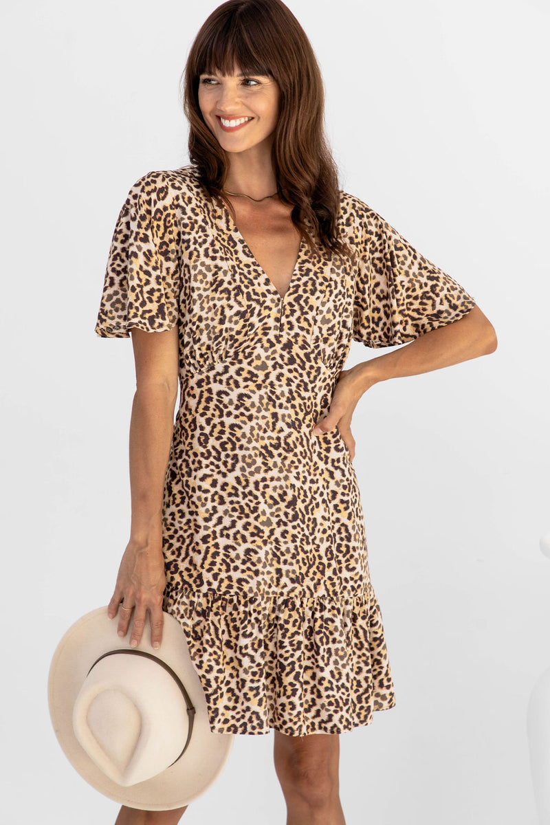 Leah Mini Dress - Leopard Print - The Self Styler