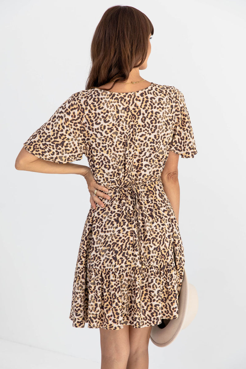 Leah Mini Dress - Leopard Print - The Self Styler