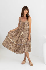 Stevie Midi Dress - Leopard Print - The Self Styler