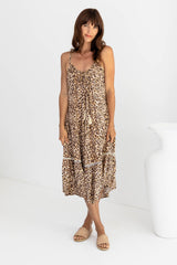 Stevie Midi Dress - Leopard Print - The Self Styler