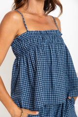 Isla Cami Top - Blue Gingham - The Self Styler