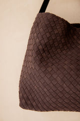 Asha Woven Tote Bag - Chocolate - The Self Styler
