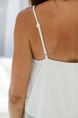 Tilly Mini Dress - White and Green - The Self Styler