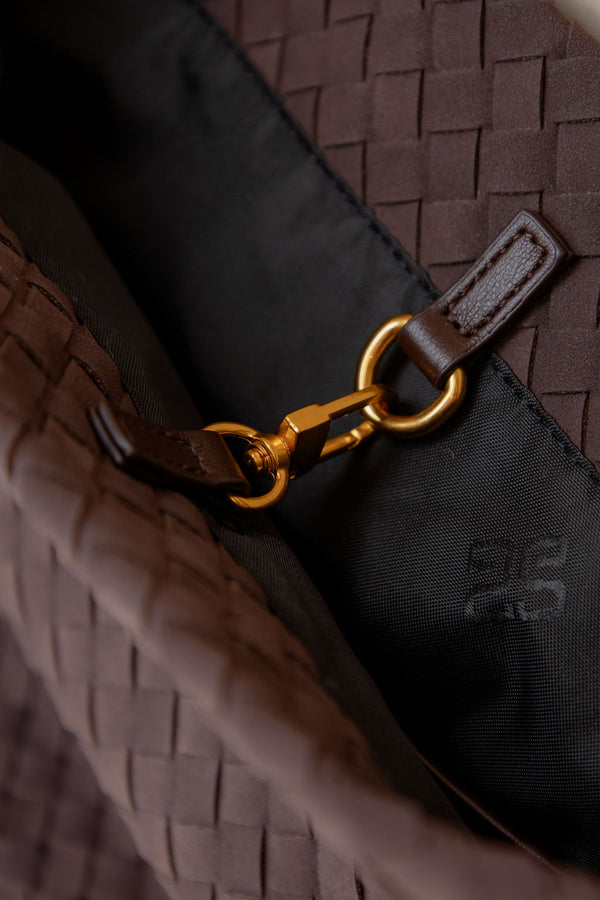 Asha Woven Tote Bag - Chocolate - The Self Styler