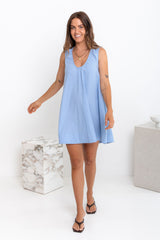Noa Swing Dress - Blue - The Self Styler