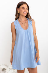 Noa Swing Dress - Blue - The Self Styler