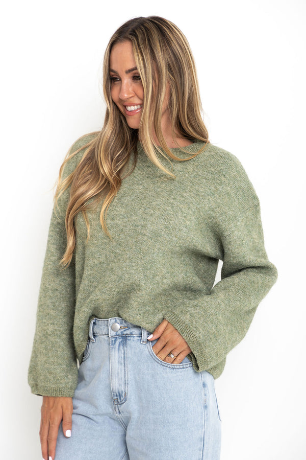 Elsie Knit Jumper - Sage Green