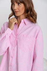 Bentley Relaxed-Fit Shirt - Pink Stripe - The Self Styler