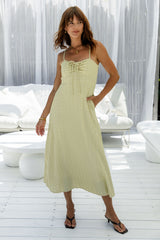 Nadia Midi Dress - Pistachio - The Self Styler