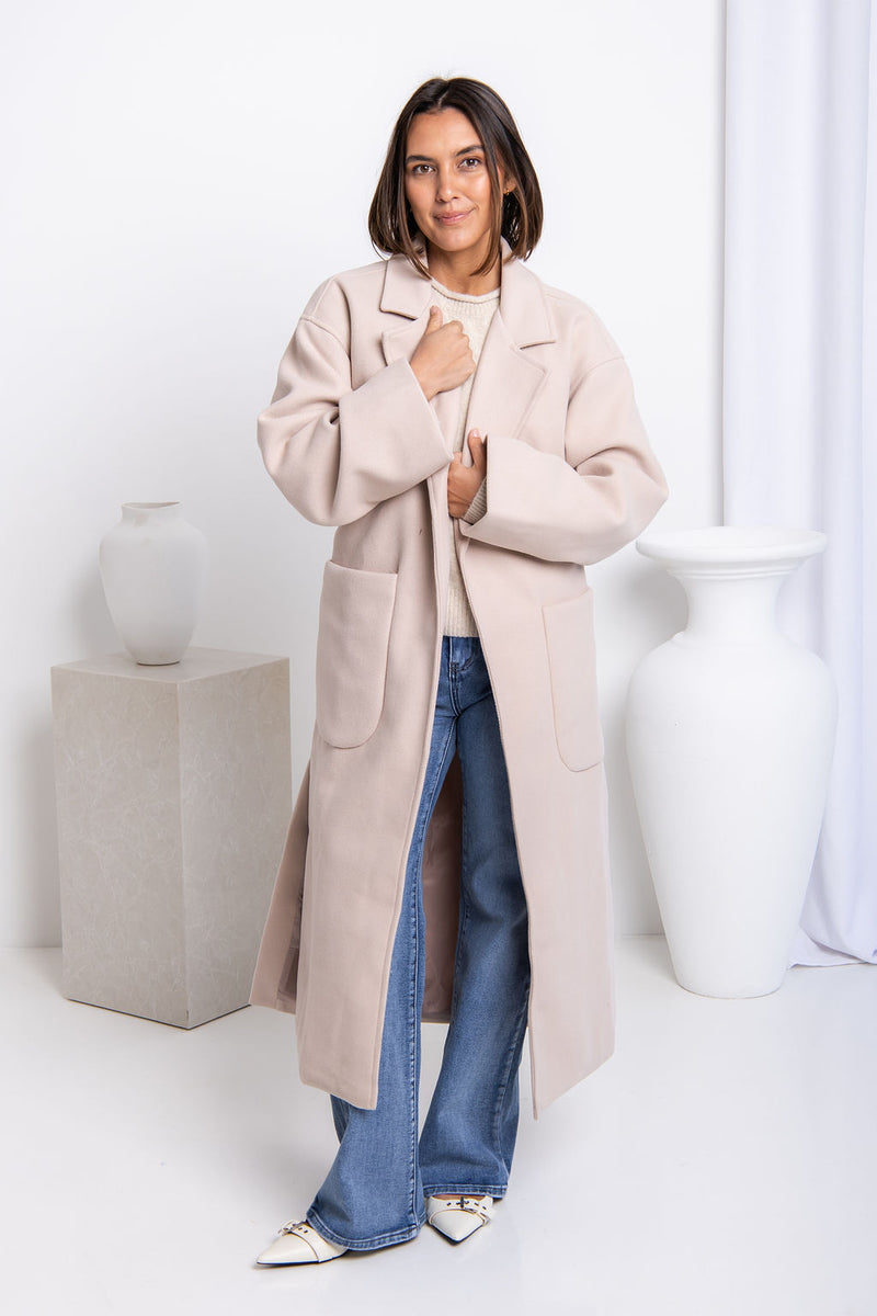 Callie Oversized Coat - Cream - The Self Styler