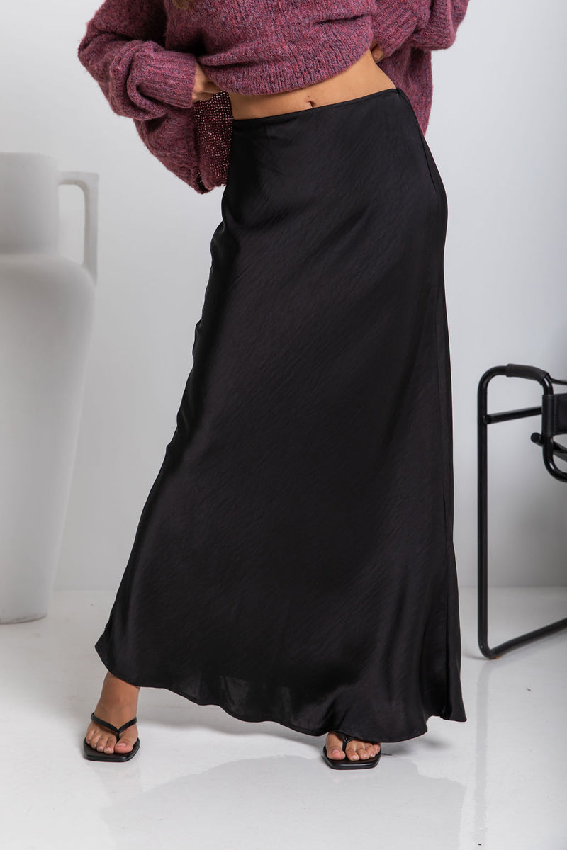 Sienna Maxi Skirt - Black - The Self Styler
