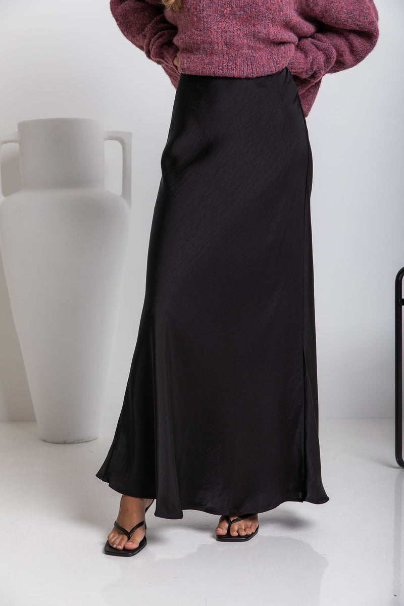 Sienna Maxi Skirt - Black - The Self Styler
