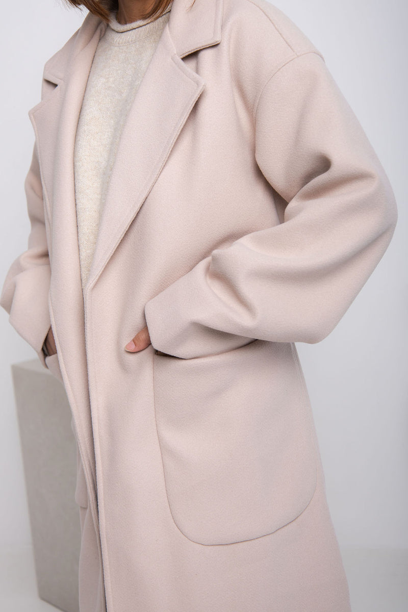 Callie Oversized Coat - Cream - The Self Styler