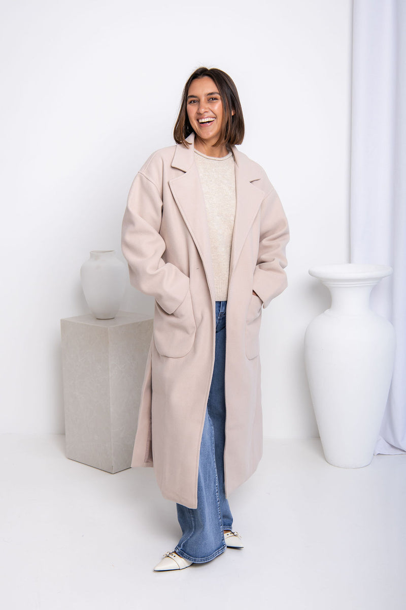 Callie Oversized Coat - Cream - The Self Styler