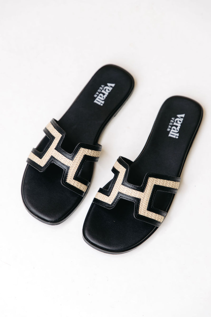 Sandra Slides - Black Raffia - The Self Styler