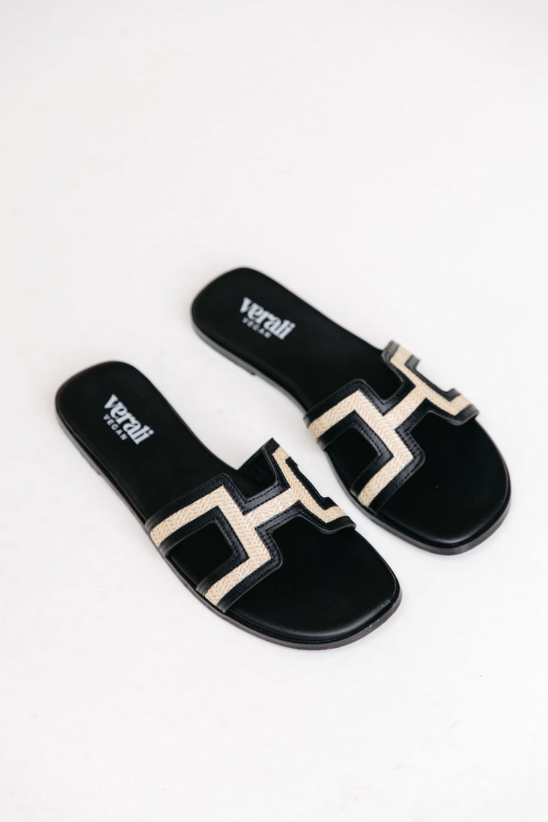 Sandra Slides - Black Raffia - The Self Styler
