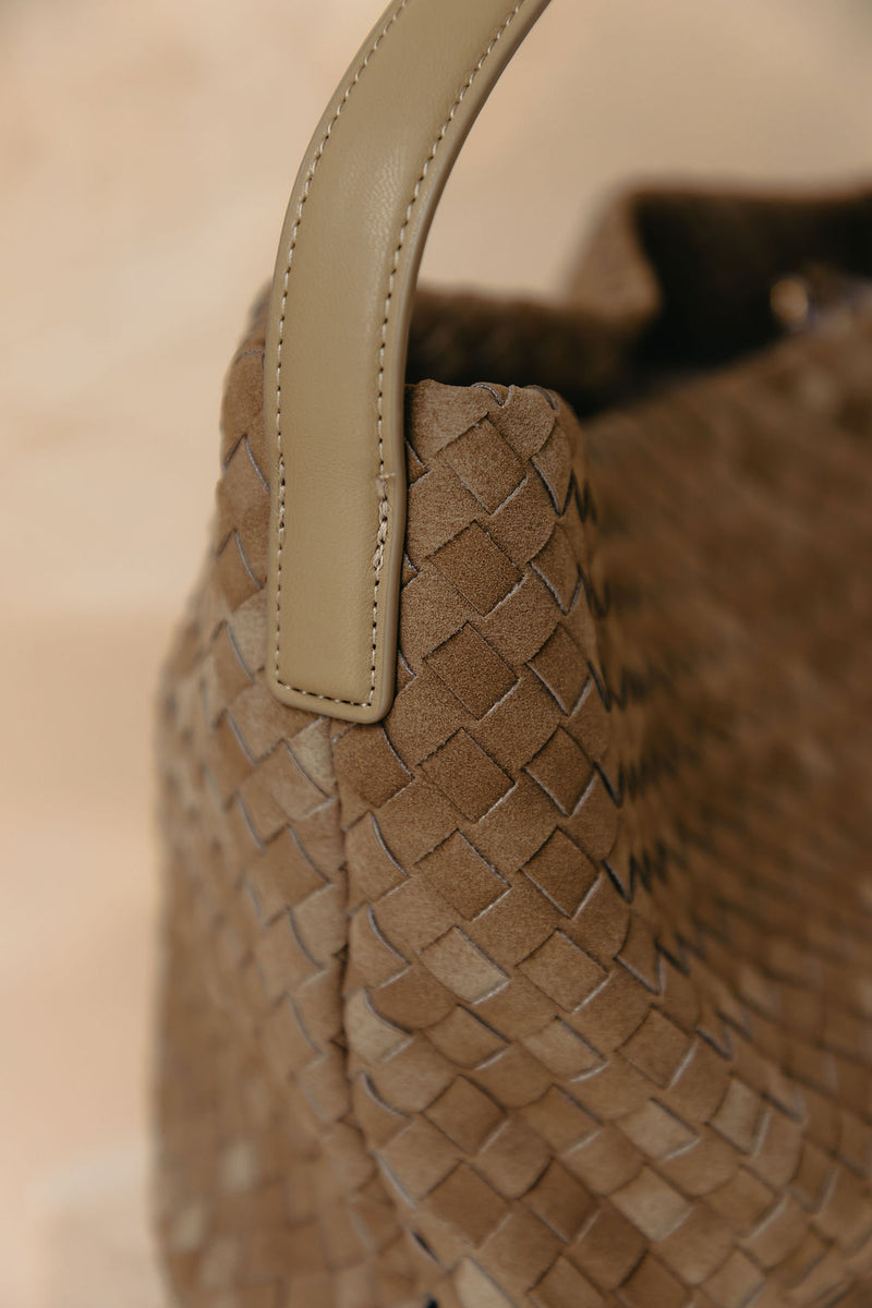 Asha Woven Tote Bag - Khaki - The Self Styler