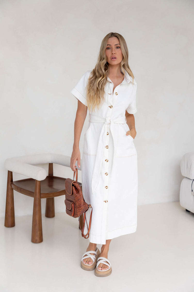 Nicole Maxi Dress - Ivory - Girl and the Sun - The Self Styler