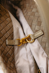 Asha Woven Tote Bag - Khaki - The Self Styler