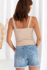 Sarah Tank Top - Oat Marle - The Self Styler