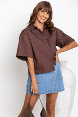 Cameron Cotton Shirt - Choc - The Self Styler