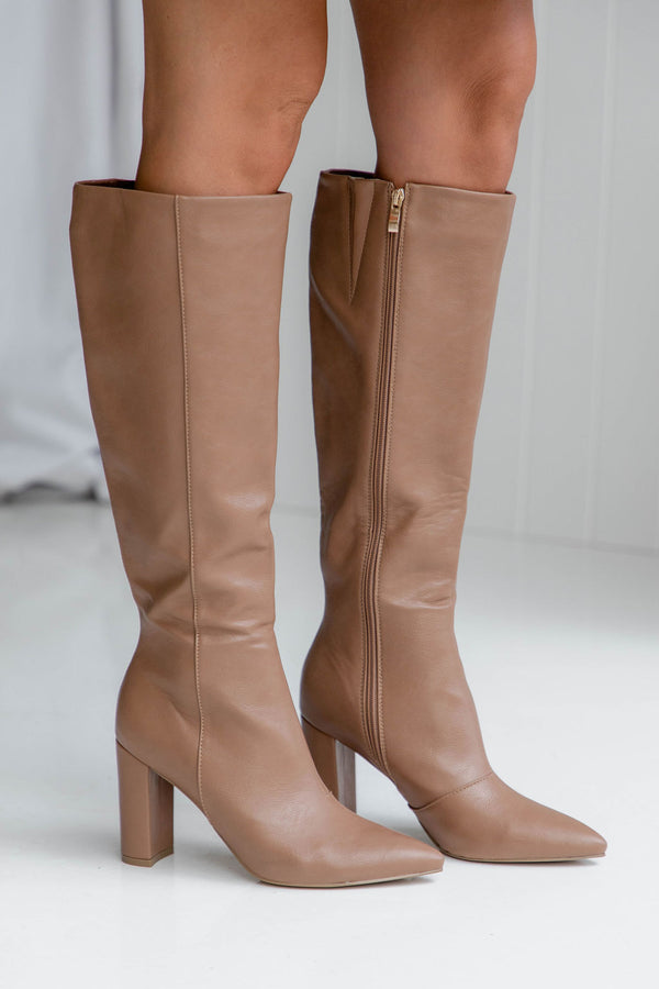 Gibson Knee High Boots - Toffee - The Self Styler