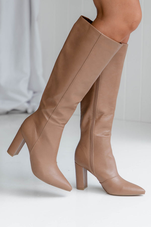 Gibson Knee High Boots - Toffee - The Self Styler