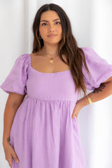 Sofia Linen Maxi Dress - Lilac - The Self Styler - The Self Styler