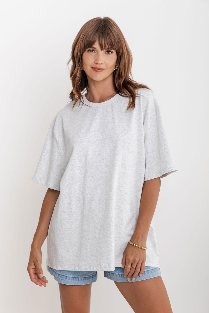 Sonny Relaxed-Fit Tee - Grey Marle - The Self Styler