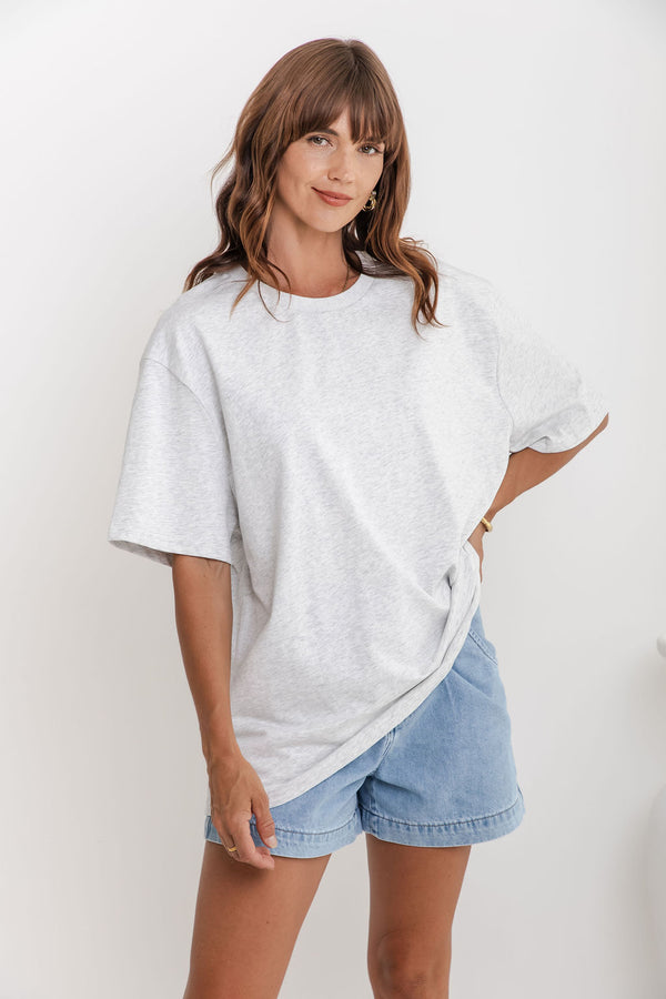 Sonny Relaxed-Fit Tee - Grey Marle - The Self Styler
