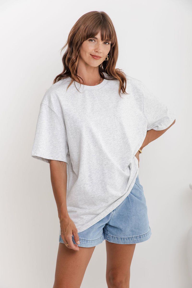 Sonny Relaxed-Fit Tee - Grey Marle - The Self Styler