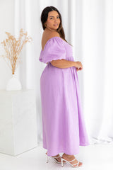 Sofia Linen Maxi Dress - Lilac - The Self Styler - The Self Styler