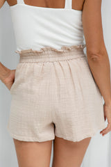 Koa Cotton Shorts - Beige - The Self Styler