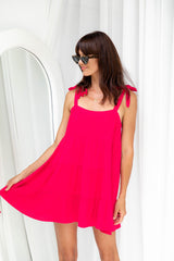 Sorrento Mini Dress - Raspberry Red - The Self Styler - The Self Styler