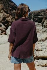 Theia Cotton Shirt - Choc Berry - The Self Styler