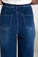 Freya Wide-Leg Denim Jeans - Dark Wash - The Self Styler