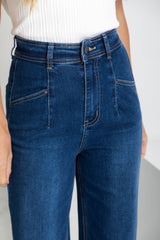 Freya Wide-Leg Denim Jeans - Dark Wash - The Self Styler