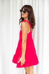 Sorrento Mini Dress - Raspberry Red - The Self Styler - The Self Styler