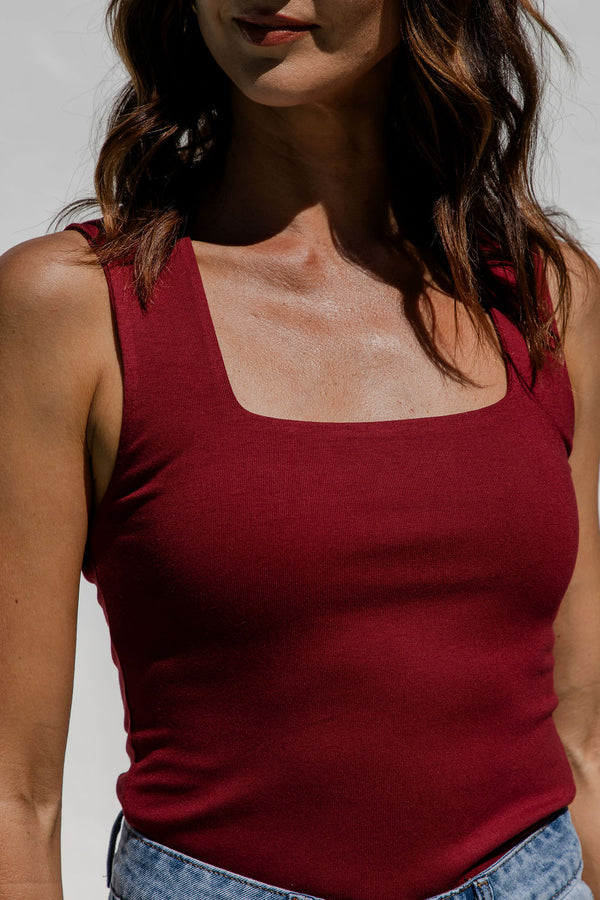 Vera Tank Top - Burgundy - The Self Styler
