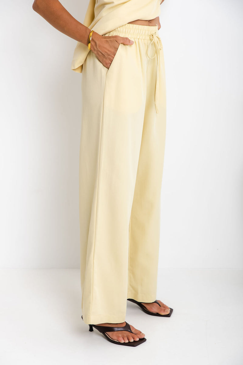 Ariah Straight-Leg Pants - Pale Yellow - The Self Styler