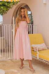 Ruby Midi Dress - Pink - The Self Styler