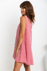 Riley Swing Dress - Red Gingham - The Self Styler