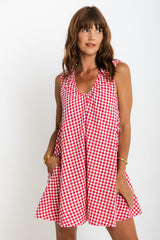 Riley Swing Dress - Red Gingham - The Self Styler